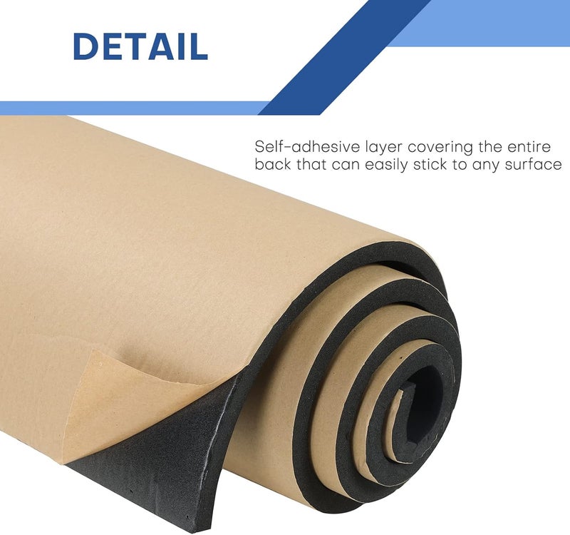 MYFULLY Sponge Neoprene Roll with Adhesive, Waterproof Foam Rubber Sheet Cut to Multiple Dimensions and Lengths for Shock Pad, Gaskets, DIY, Crafts (1/2" Thick x12 Wide x 54" Long) - Image 4